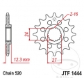 Pignon avant JTF1444.15 (pas 520) - Suzuki GSX-R 1000 A / GSX-R 1000 RA / GSX-R 1000 RZA / GSX-R 1000 ZA ABS - JM