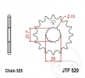 Pignon avant JTF520.16 (pas 525) - Kawasaki W 650 C Guidon Plat / ZR 750 C Zephyr / ZR-7 750 F / ZR-7 750 S - JM