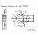 Pignone anteriore Esjot - 14 denti (passo 520) - Husqvarna CR 125 / SM 125 / S / SMS 125 2T / WR 125 / WRE 125 - JM