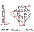 Pignone anteriore JTF284SC.13 (passo 520) - Honda CRF 250 R / 250 RX / CRF 450 R / RE / RX / X / XRL / TRX 450 ER / R / TRX 700 