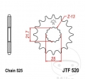 Pignone anteriore JTF520.17 (passo 525) - Cagiva Raptor 650 / Raptor 650 ie / V-Raptor 650 / Hyosung GT 650 N Fi Naked Mikuni - 