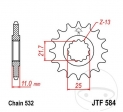 Pignone anteriore JTF584.16 (passo 532) - Yamaha YZF 1000 R / YZF 750 R / SP / YZF-R6 600 / H / N / S / FZR 750 R OW01 - JM