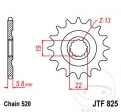 Pignone anteriore JTF825.13 (passo 520) - Husqvarna TC 250 4T / ie / R ie / TE 250 ie / TE 310 ie - JM