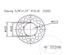 Pignone posteriore Esjot - 40 denti (passo 520) - Aprilia RSV4 1000 Factory / RSV4 1000 Factory ABS APRC / RSV4 1000 Factory APR