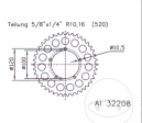 Pignone posteriore Esjot - 42 denti (passo 520) - Aprilia Pegaso 650 ie Strada / RS 125 Extrema / RSV 1000 Mille / RSV 1000 R - 