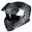 PILOT - Capacete Full-face SNAKE SKULL (com óculos de sol), preto fosco [XL]