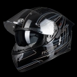 PILOT - Casco integrale FLIPPER Fighter [visiera solare] nero lucido / grigio [XS]