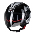 PILOT - Kask otwarty FAZER (wizjer przeciwsłoneczny), szary / czarny [dwukolorowy] [L]