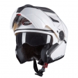 PILOT - Kask z podnoszoną osłoną TURN (z okularami przeciwsłonecznymi), biały [XS]