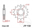 Pinhão dianteiro JTF1120.14 (passo 420) - Aprilia MX 50 / RS 50 / Beeline SM 50 / Beta RR 50 Enduro / CPI SM 50 Supermoto - JM