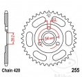 Pinhão traseiro JTR255.37 (passo 420) - Honda Z 50 R Cross Monkey / Z 50 A Monkey / Z 50 G Monkey / Z 50 J Monkey - JM