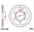 Pinhão traseiro JTR478.45 (passo 520) - Kawasaki ER 500 A / ER 500 B / ER 500 C / ER 500 D / ER-6F 650 A / ER-6F 650 B ABS - JM