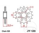 Pinion fata JTF1269.15 (pas 520) - Honda CBR 600 F / 1000 RA Fireblade ABS / 1000 RR  / 1000 RR S1 / SP-1 ABS - JM