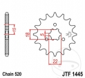 Pinion fata JTF1445.11 (pas 520) - Kawasaki KX 125 K ('94-'98) / KX 125 L ('99-'02) / KX 125 M ('03-'08) - JM