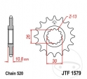 Pinion fata JTF1579.15 (pas 520) - Yamaha YZF-R1 1000 / 1000 ABS / 1000 Anniversary / 1000 Anniversary ABS / 1000 M - JM