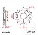 Pinion fata JTF512.17 (pas 520) - Kawasaki ZX-9R 900 C Ninja / ZX-9R 900 D Ninja Kat / ZX-9R 900 E Ninja / ZX-9R 900 F  - JM