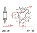 Pinion fata JTF705.15 (pas 520) - Aprilia RSV 1000 Mille / 1000 R / 1000 R Factory / 1000 R Mille / 1000 R Tuono - JM