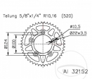 Pinion spate Esjot - 46 dinti (pas 520) - Ducati Monster 797 + Plus ABS / Monster 821 ABS - Dark ABS - Stealth ABS - JM