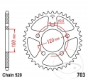 Pinion spate JTR703.44 (pas 520) - Aprilia Pegaso 650 ie Strada / RS 125 Extrema/Replica / RSV 1000 Mille / BMW G 650 Xmoto - JM