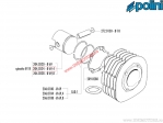 Piston (diameter 69.4mm / piston pin 18mm) - Piaggio Ape 601 V / Ape CAR P2 / Ape P 501 - Polini