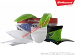 Plastic set (white - green) - Kawasaki KX 450 F ('09-'11) - Polisport