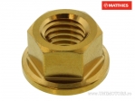 Porca de pinhão traseiro Pro Bolt M10 x 1.50 mm em aço inoxidável A4 dourado - Aprilia Caponord 1200 ABS / Mana 850 GT ABS - 