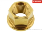 Porca do pinhão traseiro Pro Bolt M12 x 1.25 mm em aço inoxidável A4 dourado - Honda CB 500 / Triumph Adventurer 900 / Yamaha