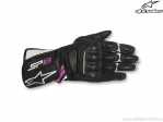 Rękawice motocyklowe Alpinestars Stella SP-8 v2 skórzane (czarne/białe/fuksja)