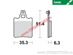 Rear brake pads - MCB552 organic - Lucas TRW