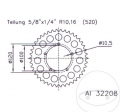 Rear Sprocket Esjot - 41 teeth (pitch 520) - Aprilia RSV 1000 R Factory / RSV 1000 R Mille / 1000 R Tuono / R Tuono Factory - JM