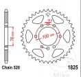 Rear Sprocket JTR1825.38 (pitch 520) - Suzuki DR 750 S Big / DR 750 SU Big / GN 400 L Cast Wheel - JM