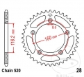 Rear sprocket JTR28.42 (pitch 520) - Aprilia RS 250 ('95-'02) - JM