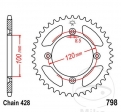 Rear sprocket JTR798.48 (pitch 428) - Suzuki RM 80 X / RM 80 - X 17 inch / RM 85 - L big wheel / Yamaha YZ 80 17/14 inch - JM