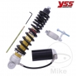 Rear YSS Shock Absorber - Black Reservoir with Clamp - Vespa LX 125 2V ie ('10-'13) / LX 125 2V ie Touring ('10-'13) - JM