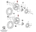 Roda dianteira/traseira R12 - Peugeot Elystar 50-150cc / Speedfight / Speedfight 2 / X-Race / X-Team 2T 50-100cc - Peugeot