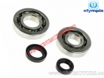 Set of bearings and seals for crankshaft - Honda SH50 (-1996) / Lead / Peugeot SC50 Metropolis 50cc 2T - (Olympia)