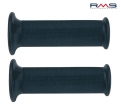 Set of long Dakar-style handlebar grips - color: black (length: 128 mm) - RMS