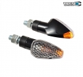 Set of triangular carbon turn signals - transparent glass - Teknix