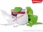 Set Plastica (Bianco - Verde) - Kawasaki KLX 110 A ('02-'09) / Suzuki DR-Z 110 ('03-'05) - Polisport