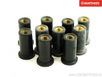 Set van 10 rubberen moeren voor windscherm M6 x 1 x 25 mm zwart - JM