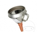 Sheet metal funnel with detachable brass strainer and container - JM