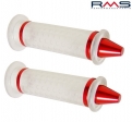 Transparent handlebar grips with red end caps - RMS