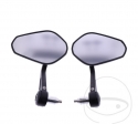 Universal Black Rhombic Mirror Set - Mounting on Handlebar End with Inner Diameter of 13-18 mm - JM