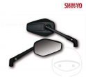 Universal diamond-shaped mirror set M10 mm Shin Yo black color handlebar mount - JM