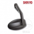 Universal oval mirror Shin Yo black color mounted on handlebar end FERRARA - JM