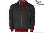 Veste de moto avec capuche Rusty Stitches George Noir-Rouge (noir-rouge) - Rusty Stitches