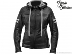 Women's Motorcycle Jacket with Hood Rusty Stitches Joyce Black-White (black-white) - Rusty Stitches