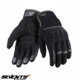 Women's Urban Summer Gloves Seventy model SD-C56 black/grey - touch-sensitive fingers - Black/grey, M (8 cm)